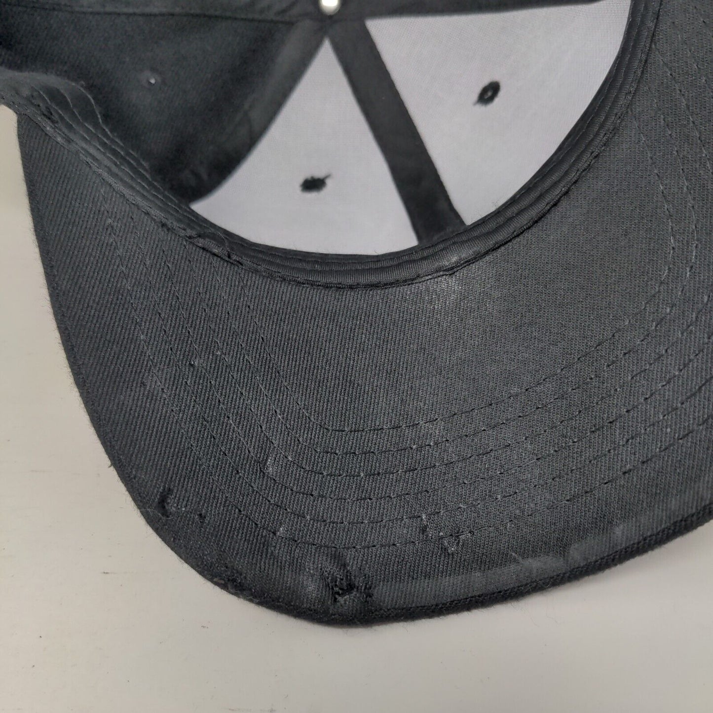 BK Soccer Strapback Hat Black One Size Adjustable Vented Holes 6 Panel