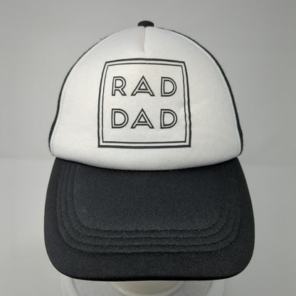Rad Dad Snapback Trucker Hat Black One Size Adjustable 6 Panel Mesh Back