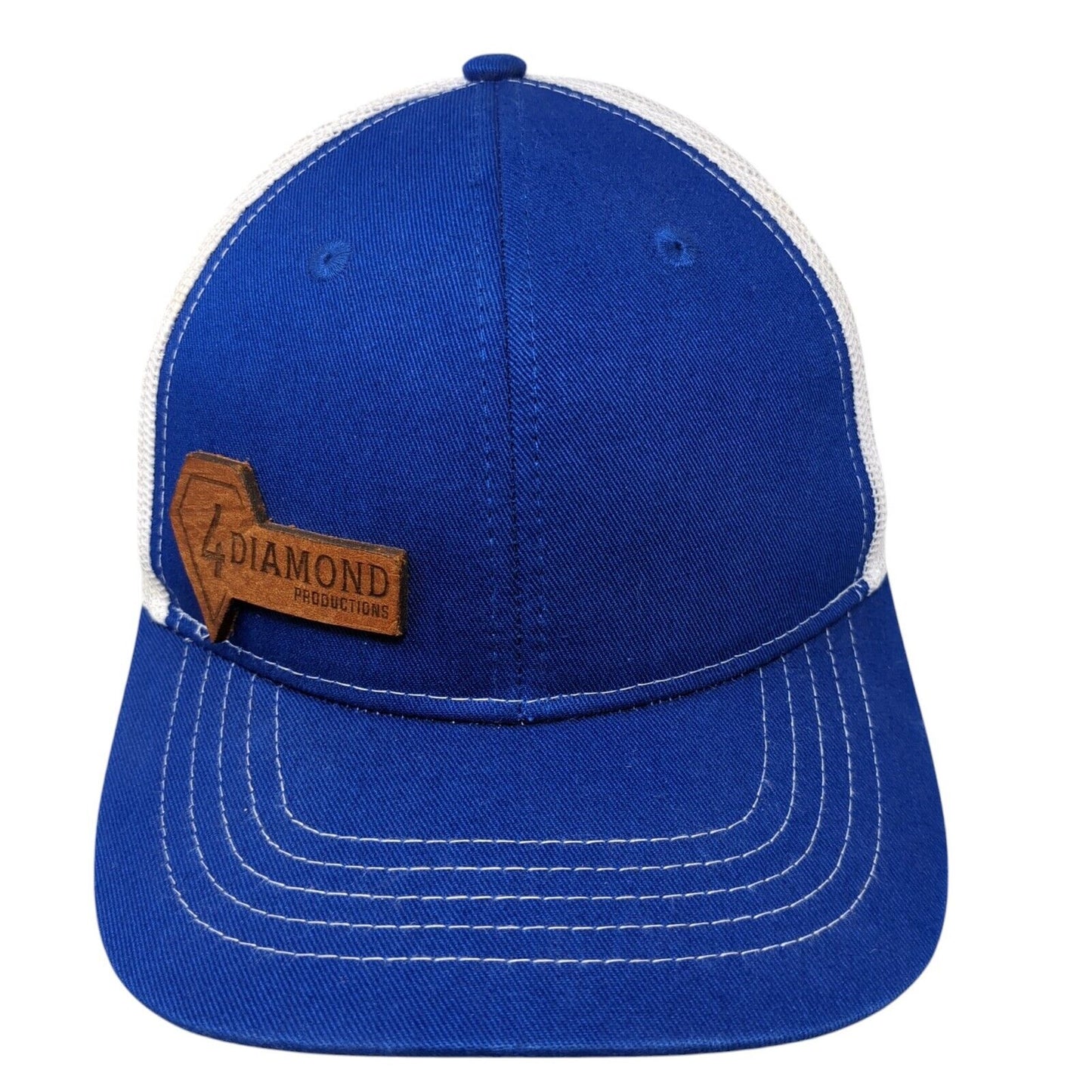 4 Diamond Productions Snapback Trucker Hat Blue Youth One Size Mesh Back