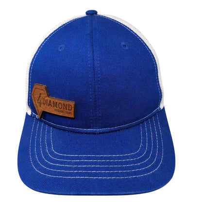 4 Diamond Productions Snapback Trucker Hat Blue Youth One Size Mesh Back