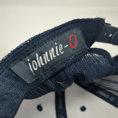 johnnie-O Trucker Hat Blue Camo USA Surfer Flag One Size Mesh Snapback Patch
