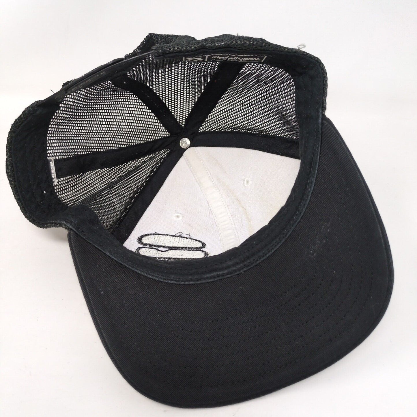 Richardson Snapback Mesh Back Trucker Hat Black One Size Colorblock