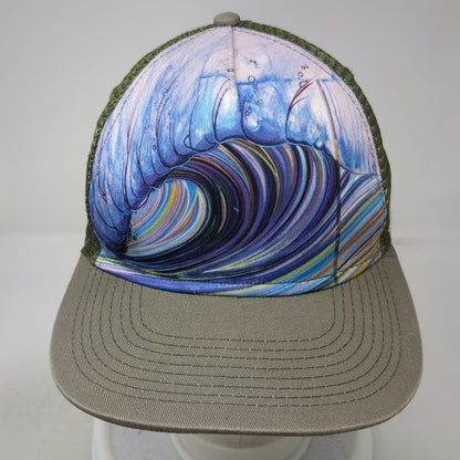 Art and Surf Tyler Rock Trucker Hat Green Gray One Size Wave Graphic Mesh Back
