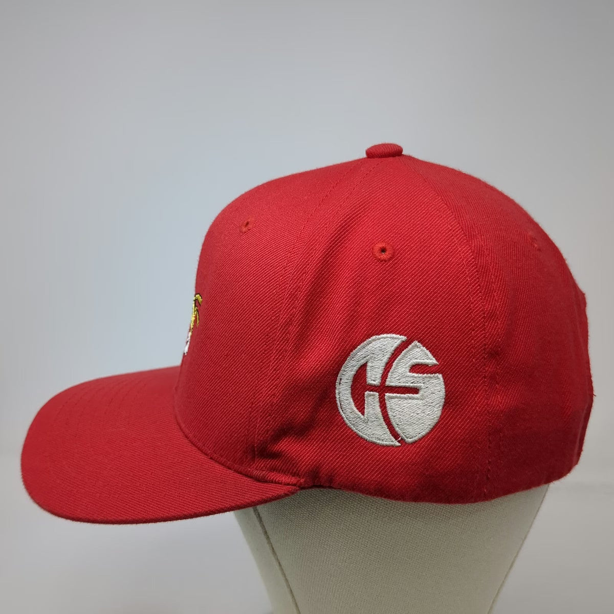 KBETHOS Baseball Cap Red One Size Hornet Mascot HS Logo Green Under Brim Hat