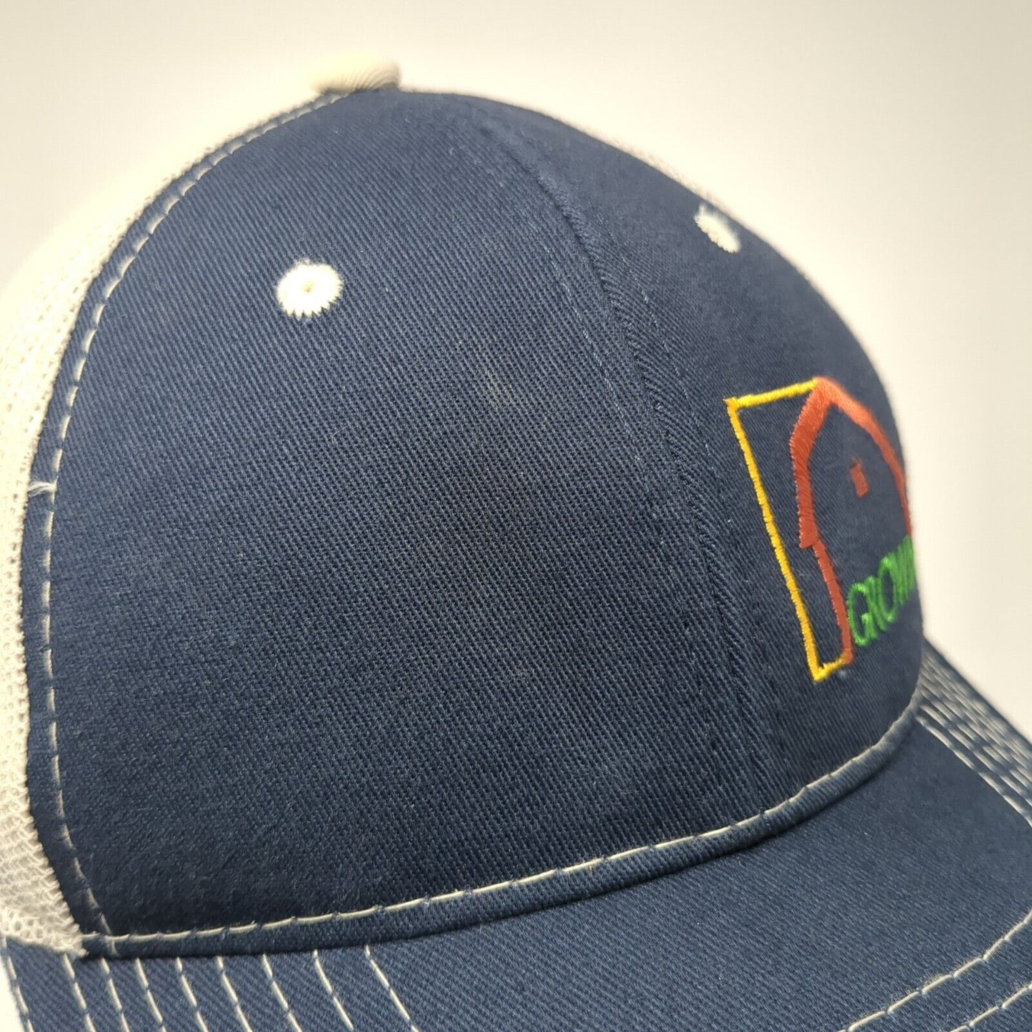 GROWhuts Strapback Trucker Hat Blue One Size Adjustable Mesh Back OC Sports