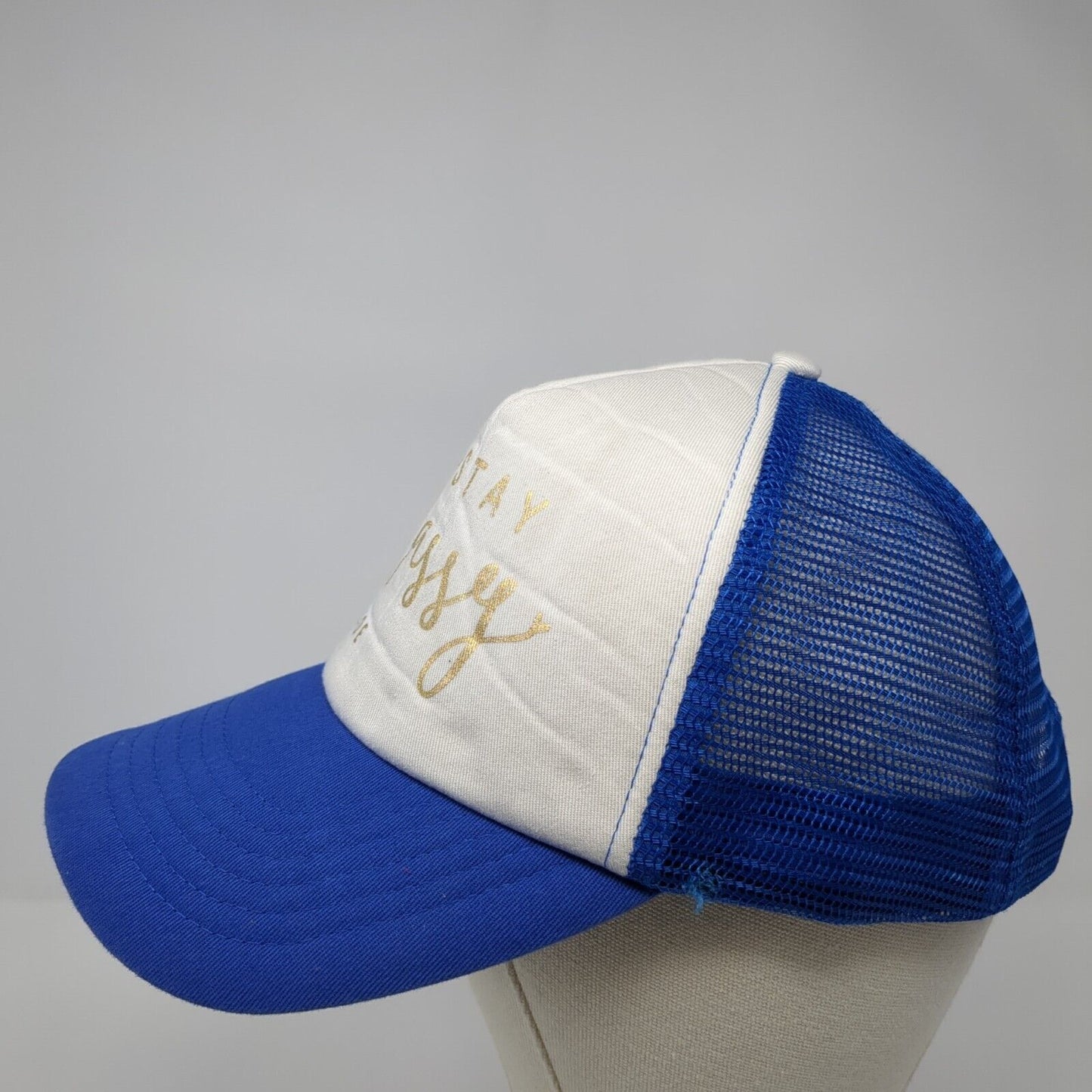 Stay Classy #Chloe Snapabck Trucker Hat Blue OS Adjustable Mesh Back 6 Panel