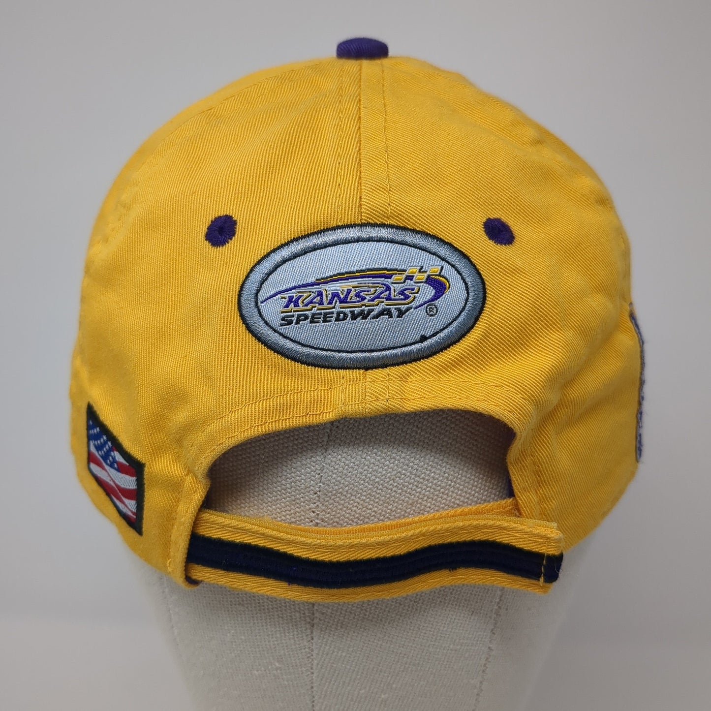 Kansas Speedway Est. 2001 Strapback Baseball Cap Yellow One Size Adjustable ISC