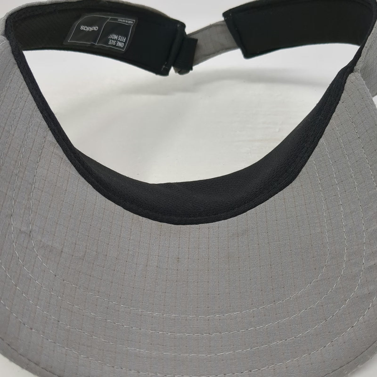 Adidas Visor Gray One Size Performance Logo Sport Hat Adjustable Strap Golf
