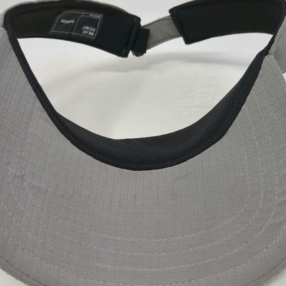 Adidas Visor Gray One Size Performance Logo Sport Hat Adjustable Strap Golf