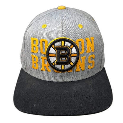 Reebok Boston Bruins NHL Gray Snapback Hat Signed Autographed Seidenberg Boychuk
