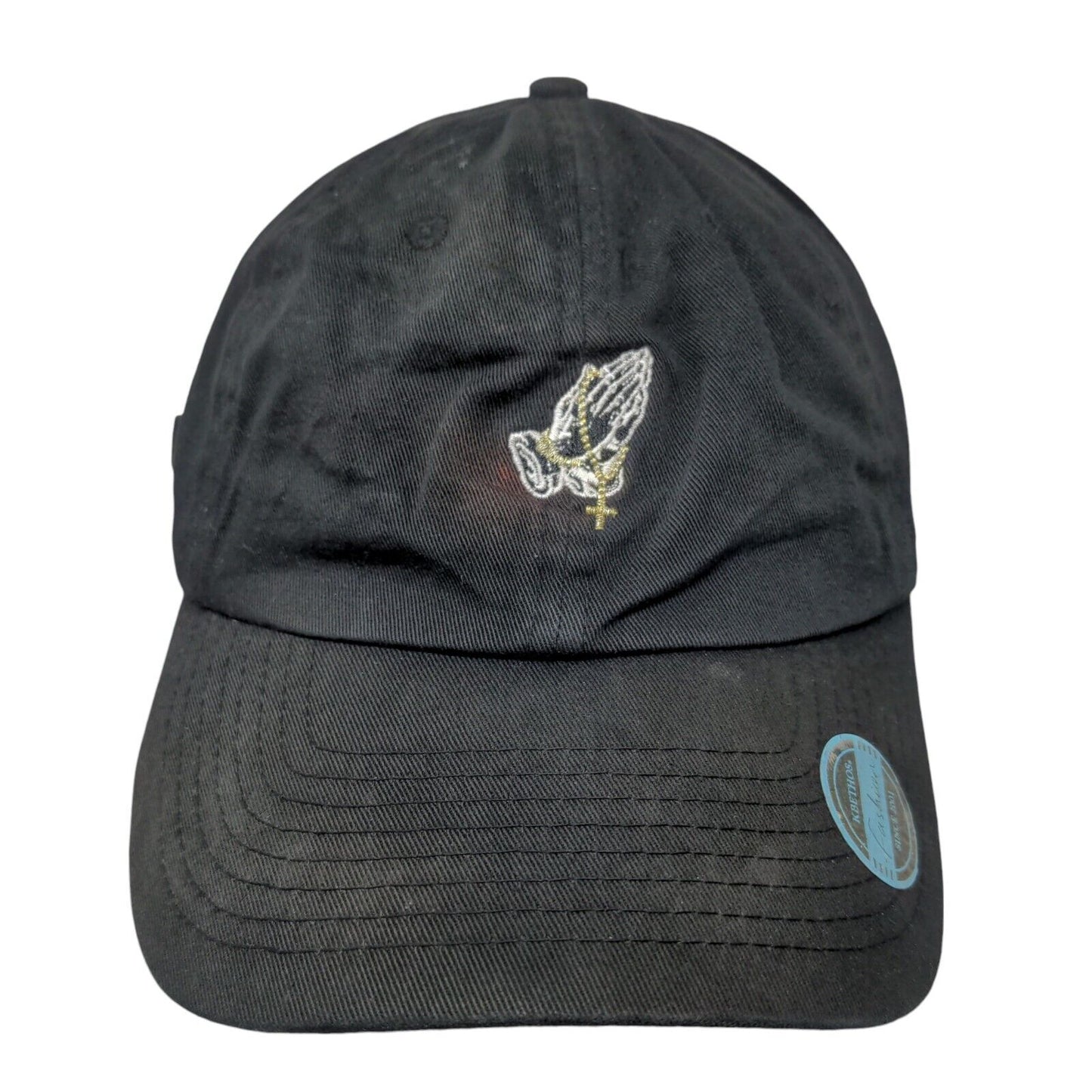 Praying Hands Rosary Slideback Hat Black One Size Embroidered KB ETHOS