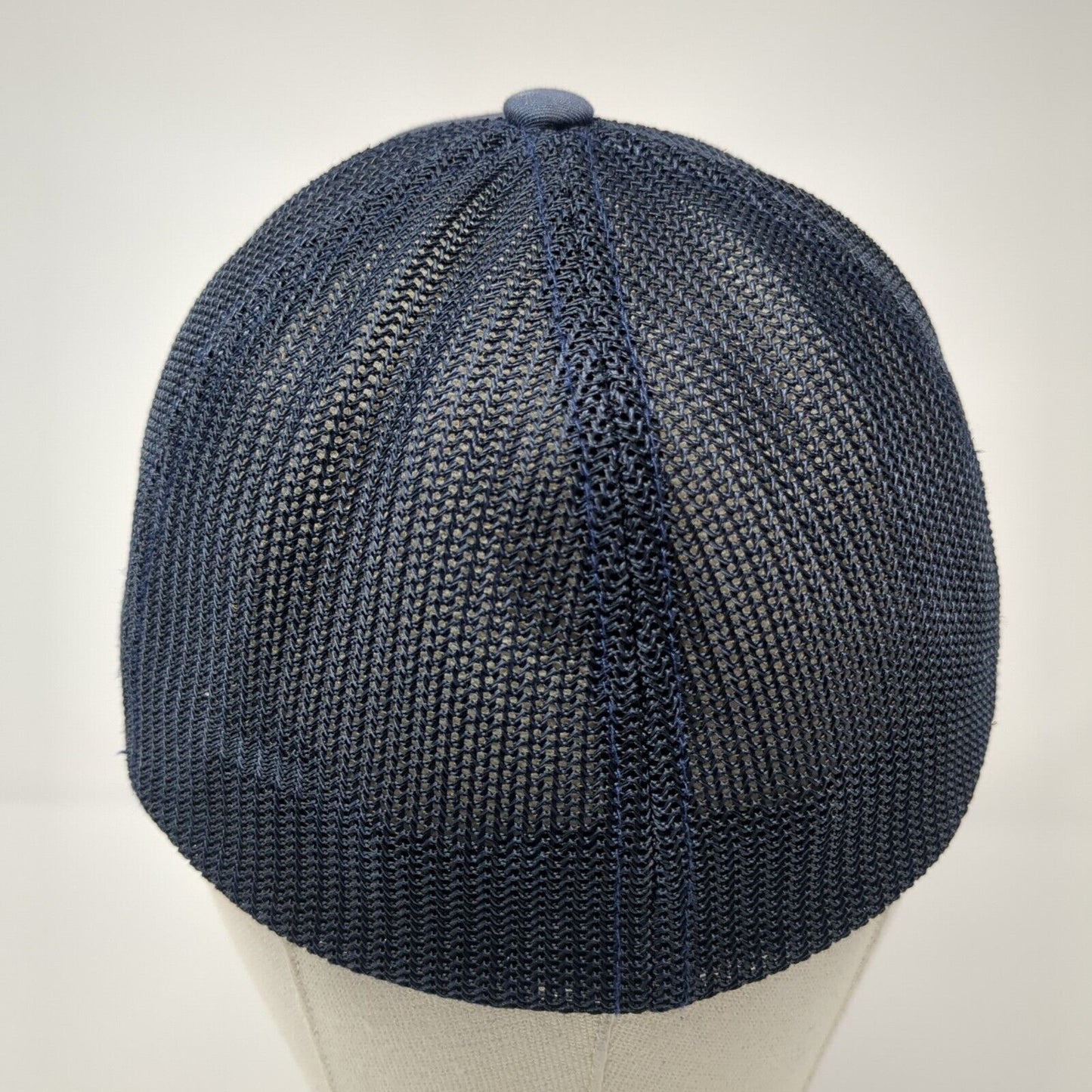 Idaho EKG Heartbeat Fitted Mesh Back Trucker Hat Blue One Size Flexfit