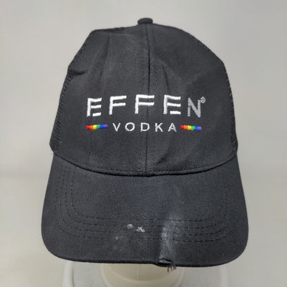 Effen Vodka Strapback Trucker Hat Black One Size Drink Responsibly Mesh Back