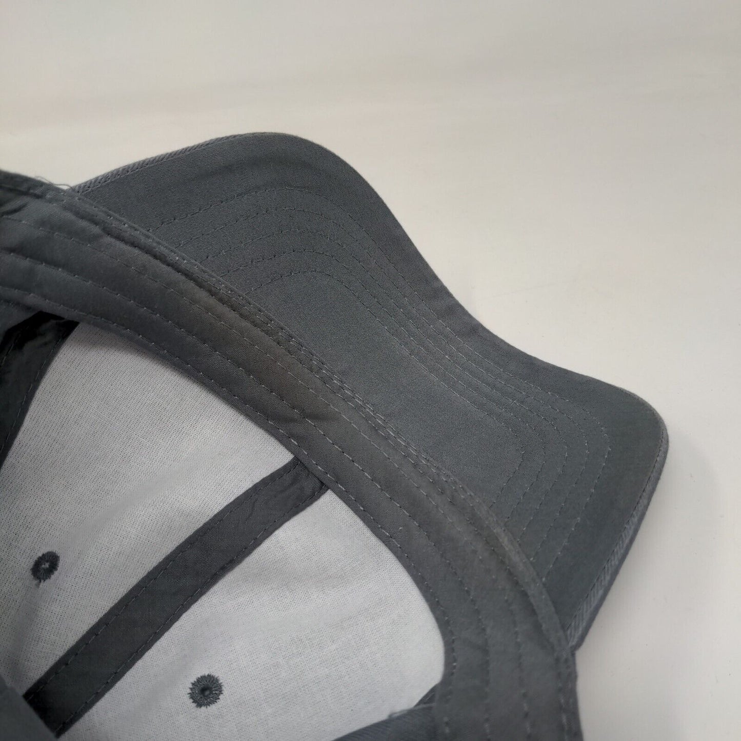 Unbranded Strapback Hat Gray One Size Adjustable Vented Holes 6 Panel Blank