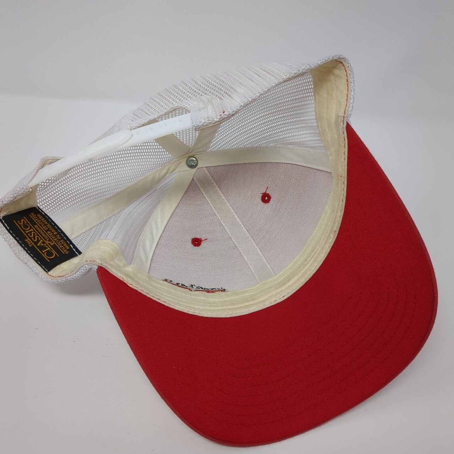 The Classics Yupoong Snapback Mesh Back Trucker Hat Red One Size BD Logo