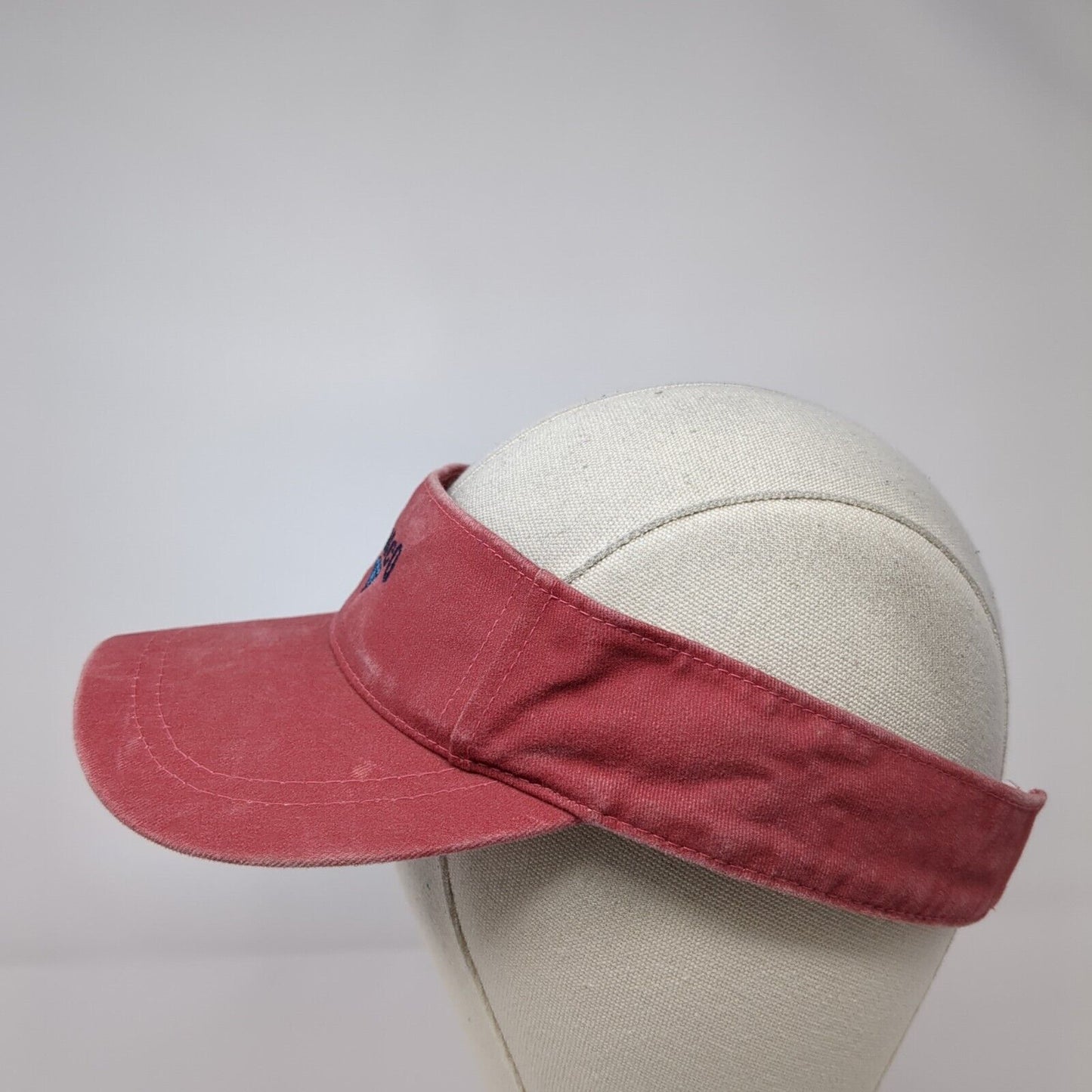 Talco Diamond Sun Visor Hat Red OSFA Adjustable Embroidered Adjustable Legend