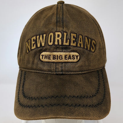 Raw Ma Snapback Hat Brown One Size New Orleans The Big Easy Embroidered Stitch