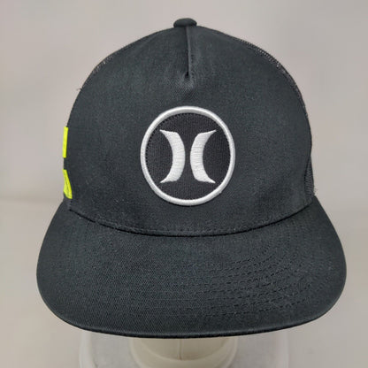 Hurley Snapback Mesh Back Trucker Hat Black One Size Adjustable Yupoong