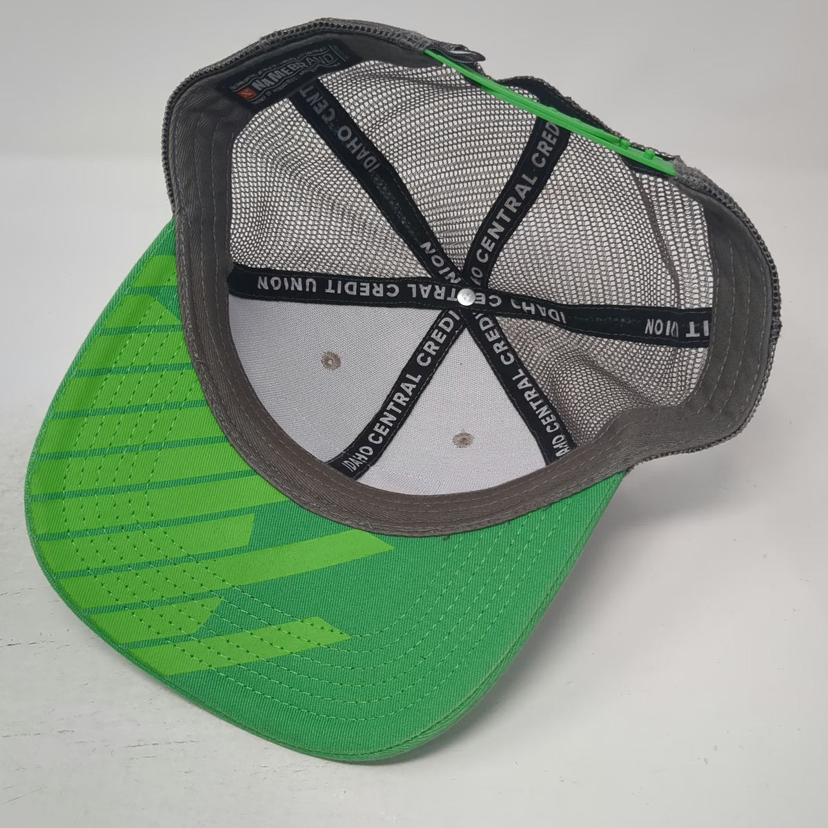 Namebrand Gray Green Trucker Hat One Size Idaho Central Credit Union Mesh Patch