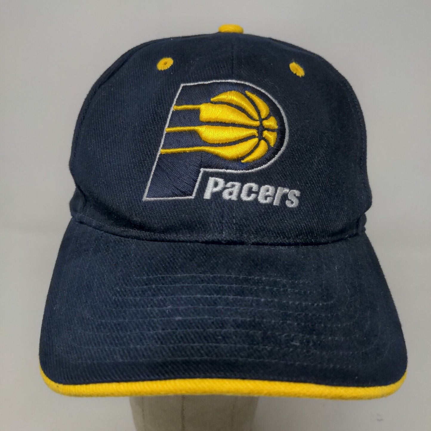 Twins Enterprise Men's Strapback Hat Blue Yellow Size OSFA Indiana Pacers Logo