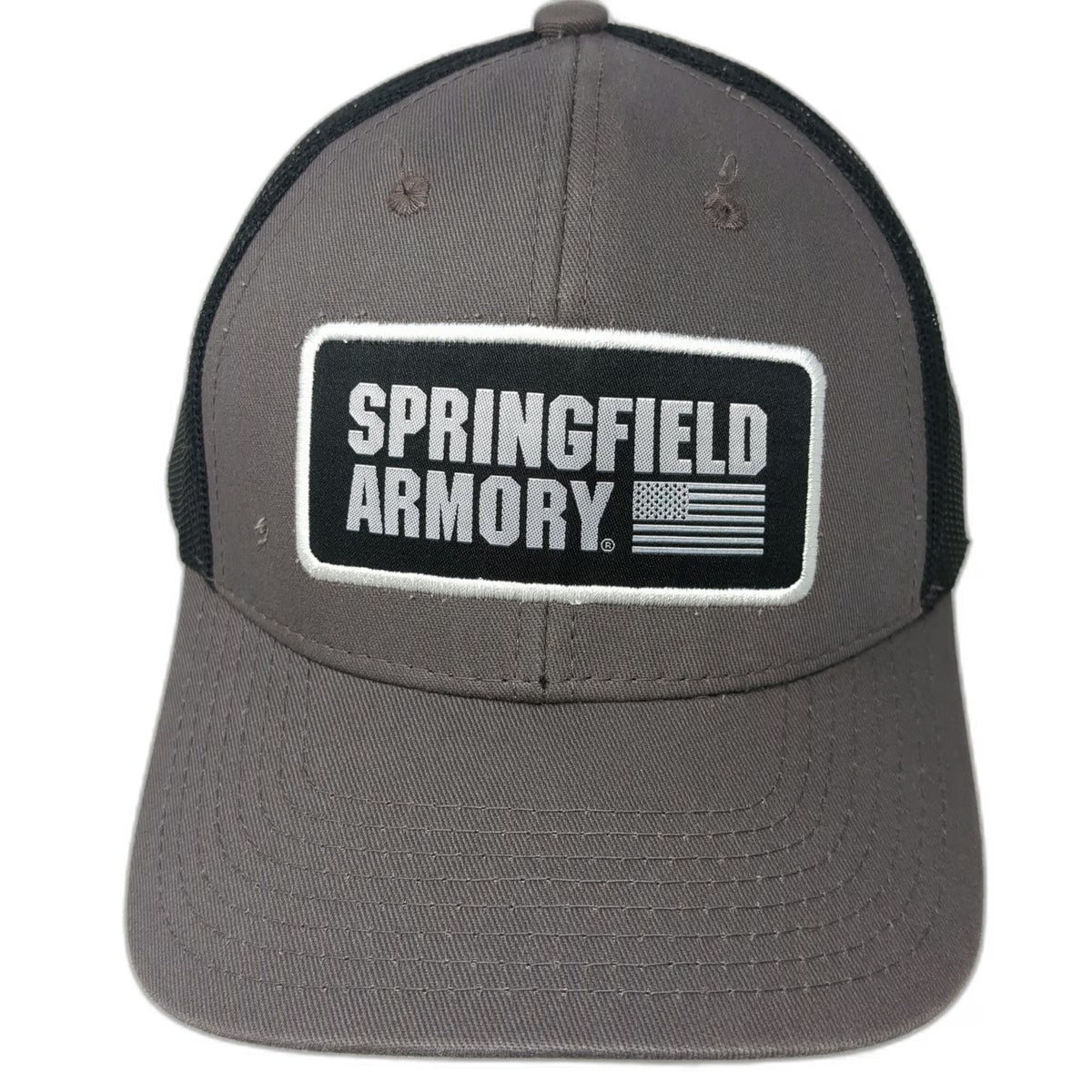 Outdoor Cap Trucker Hat Gray One Size Springfield Armory Patch Mesh Snapback