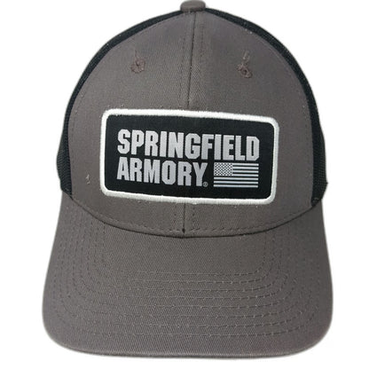 Outdoor Cap Trucker Hat Gray One Size Springfield Armory Patch Mesh Snapback
