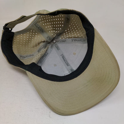 Aptive Strapback Hat Tan One Size Adjustable Laser Cut Solid 6 Panel