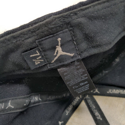 Jordan Jumpman Fitted Hat Black 7 1/4 Embroidered Vent Holes 6 Panel