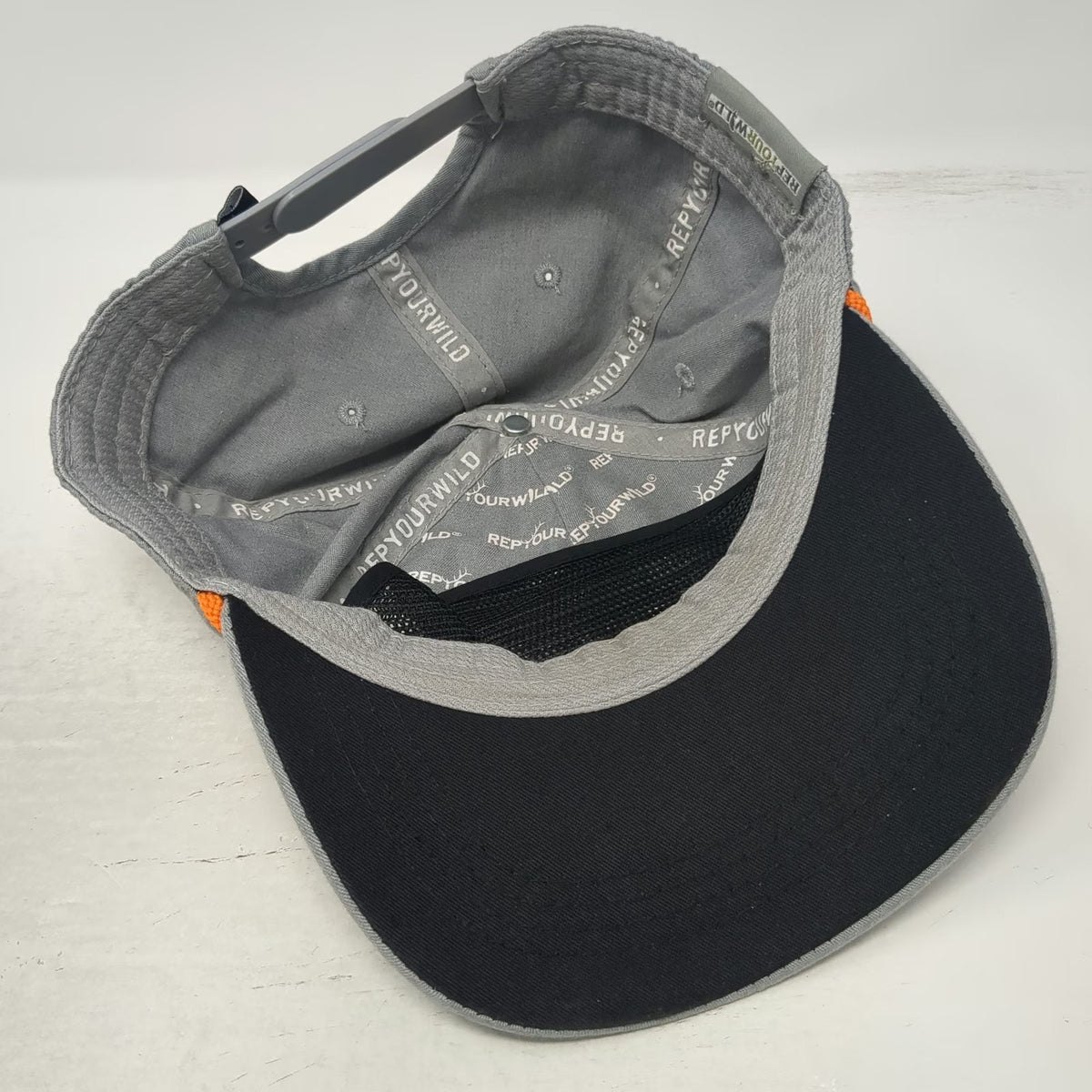 Rep Your Wild 5 Panel Gray One Size Rope Snapback Antler Patch Outdoor Hat