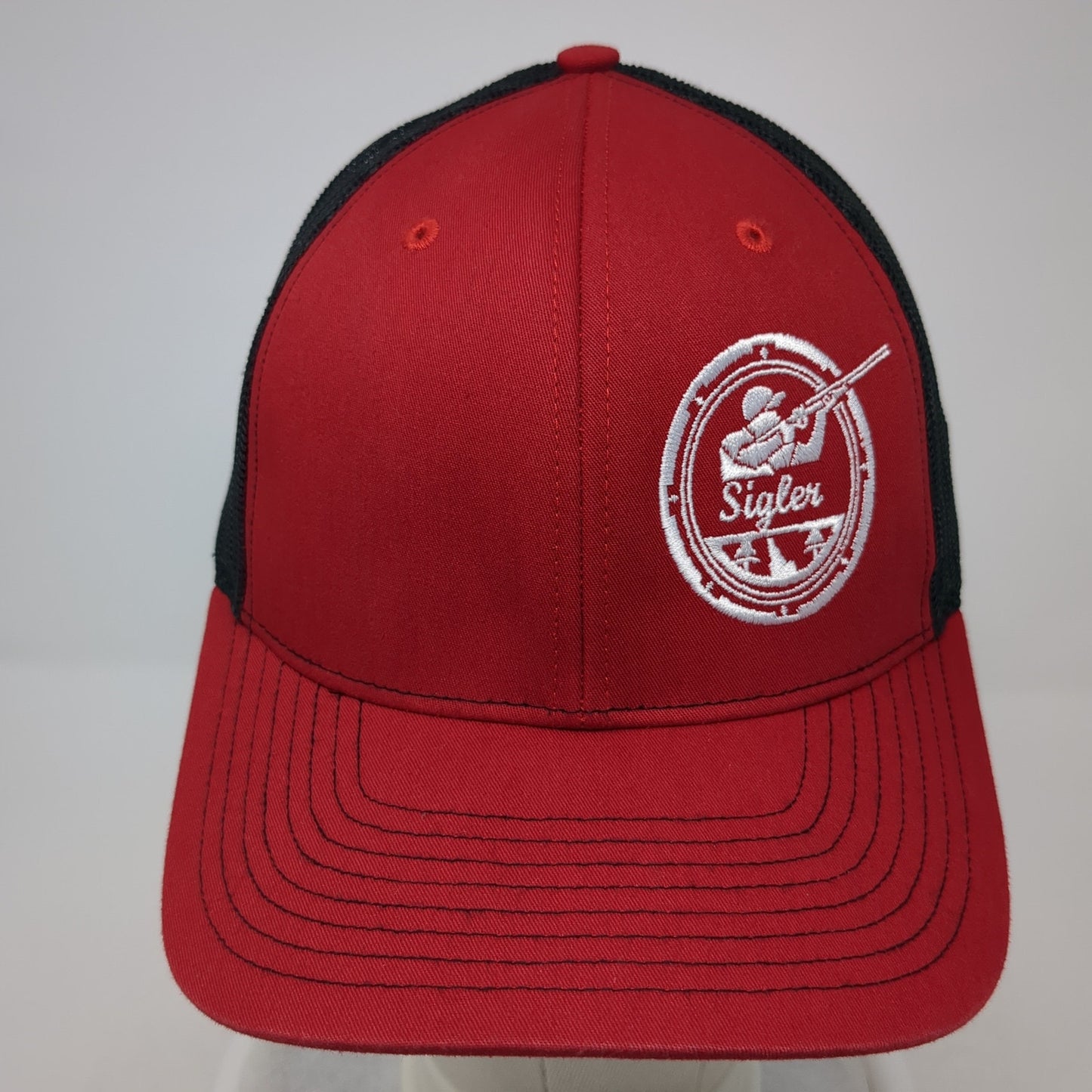 Sigler Totaline Trucker Hat Red One Size Adjustable Mesh Back Richardson