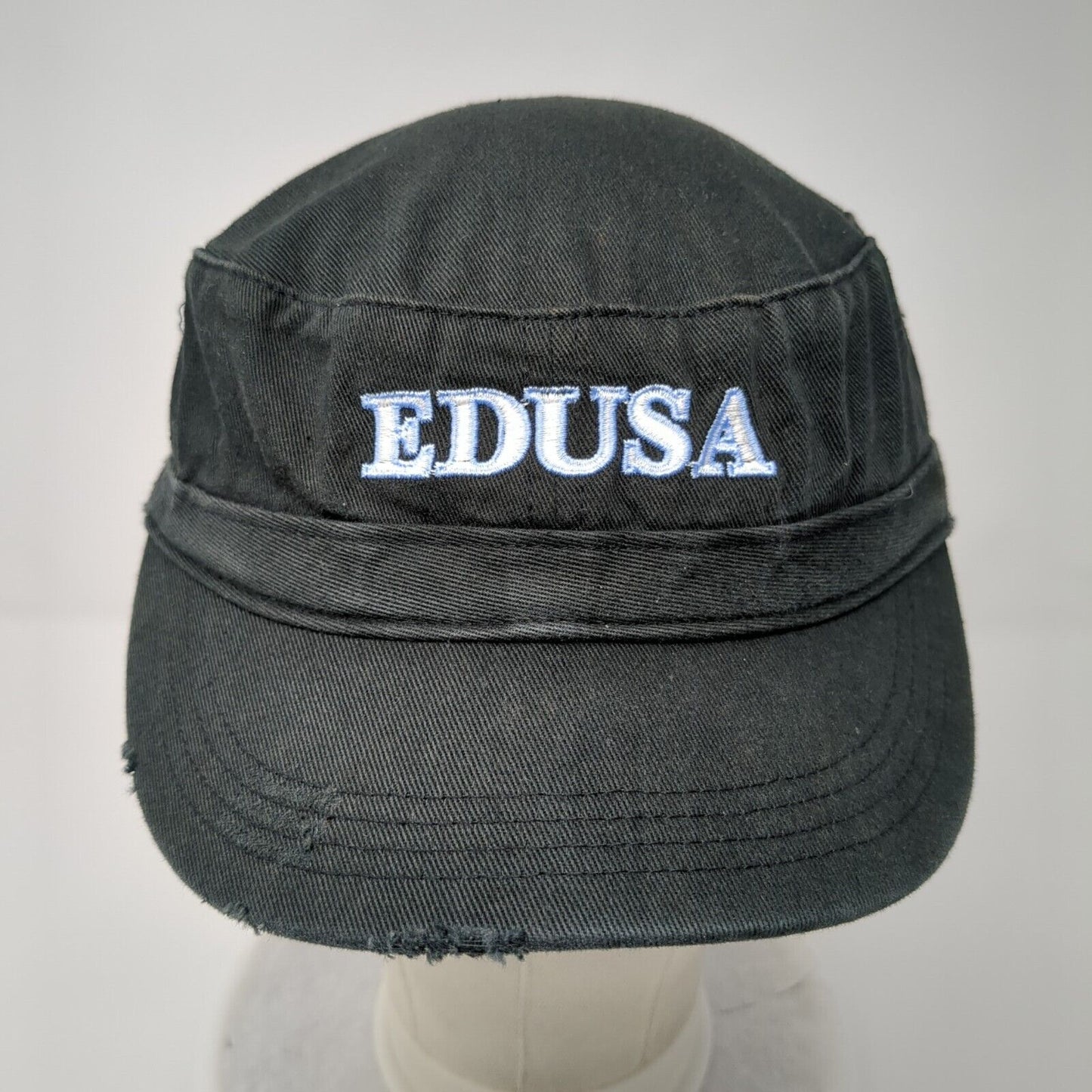 Edusa Strapback Cadet Army Hat Black OSFA Adjustable District Threads