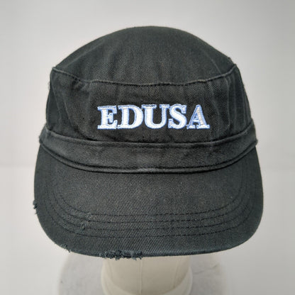 Edusa Strapback Cadet Army Hat Black OSFA Adjustable District Threads