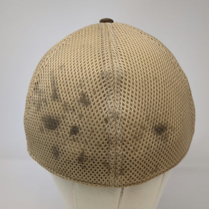 New Era Baseball Cap Brown XL Kurt's Custom Carpentry Mesh Back 39THIRTY Hat