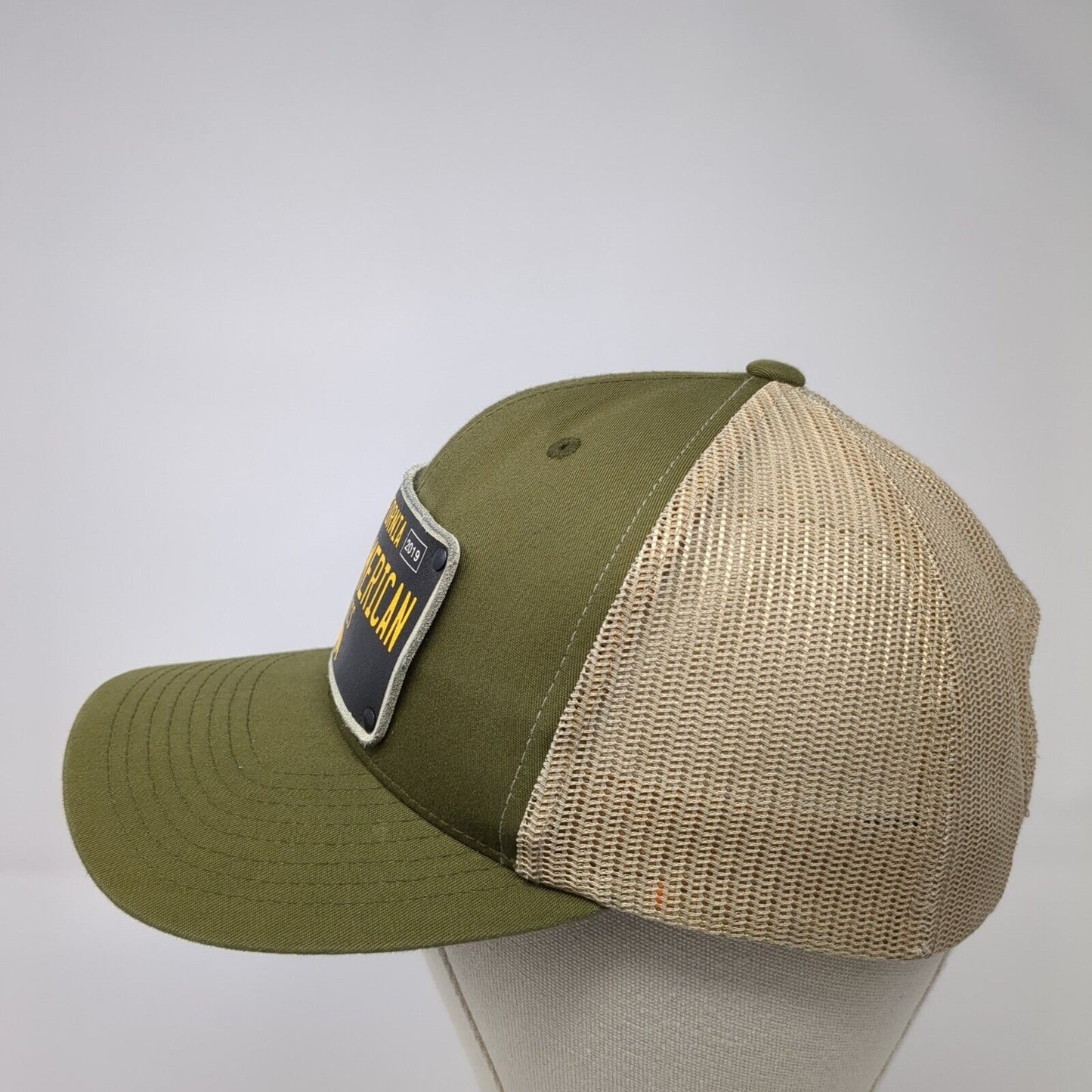 North American Organics Snapback Trucker Hat Green One Size Mesh Back