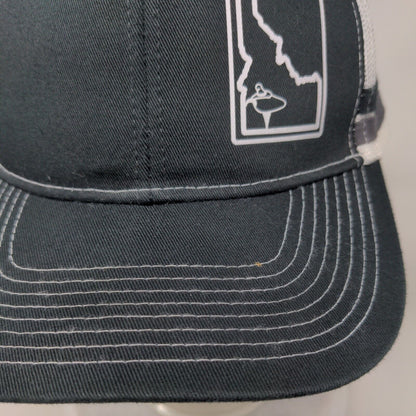 Idaho Snapback Trucker Hat Black One Size Adjustable Mesh Back Port Authority