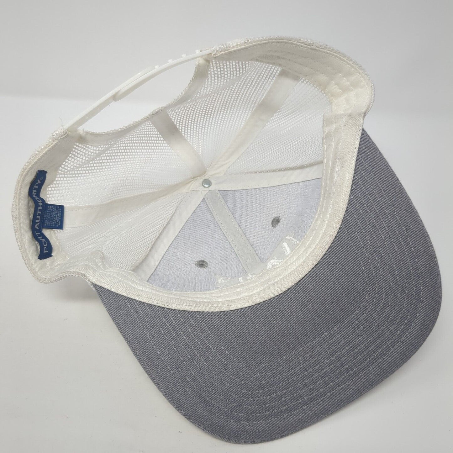W420 Snapback Trucker Hat Gray OS Adjustable Embroidered Mesh Port Authority