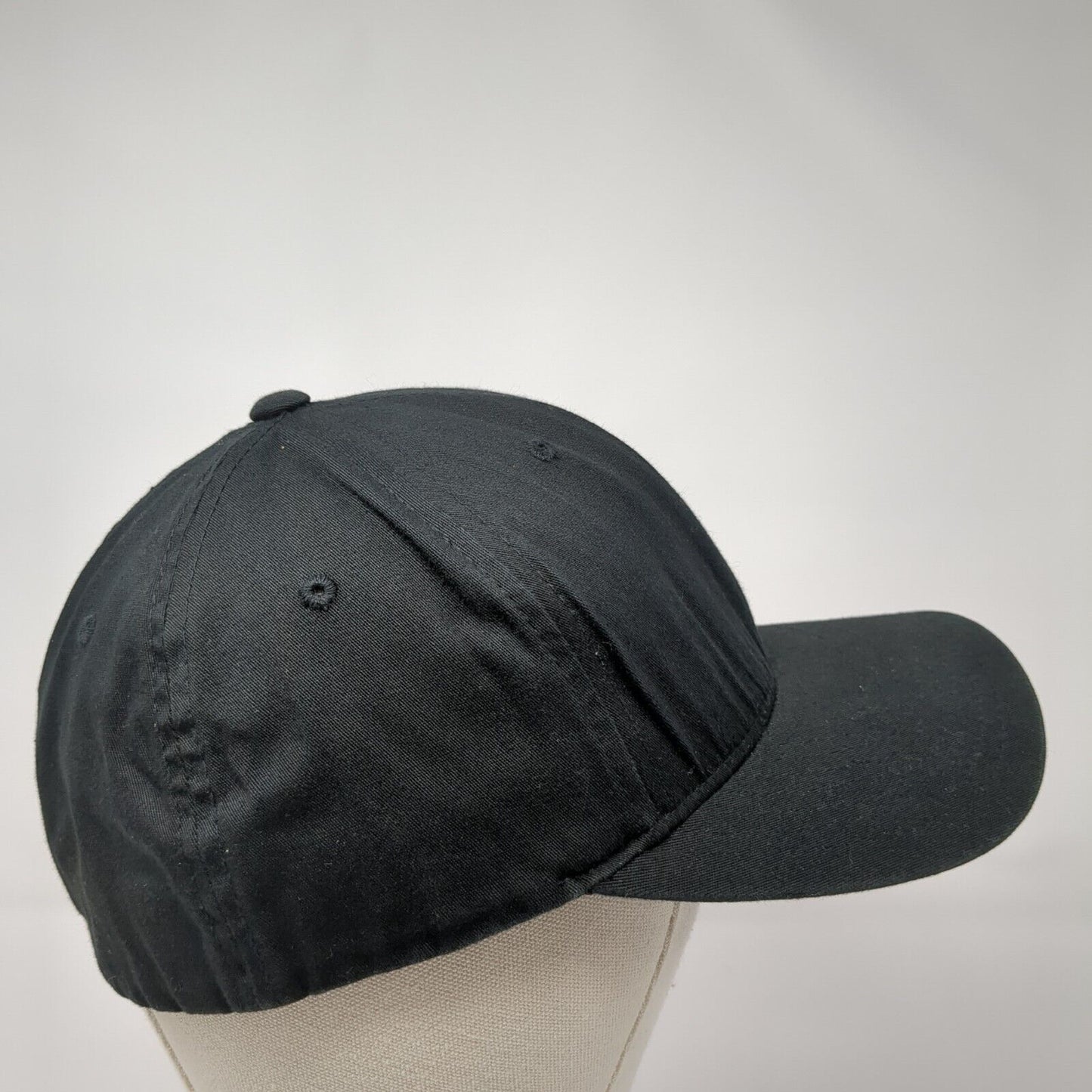 Yupoong Fitted Hat Black Size L/XL Flexfit Lightweight Vented Holes Blank