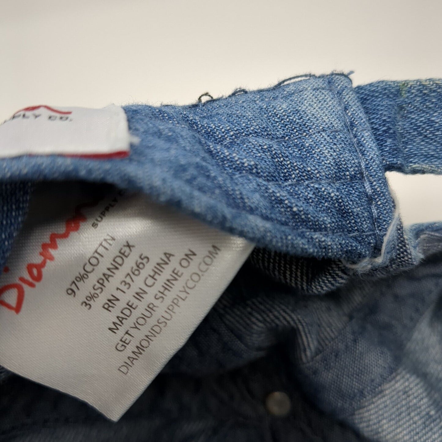 Diamond Supply Co Slideback Hat Blue One Size Adjustable Denim 6 Panel