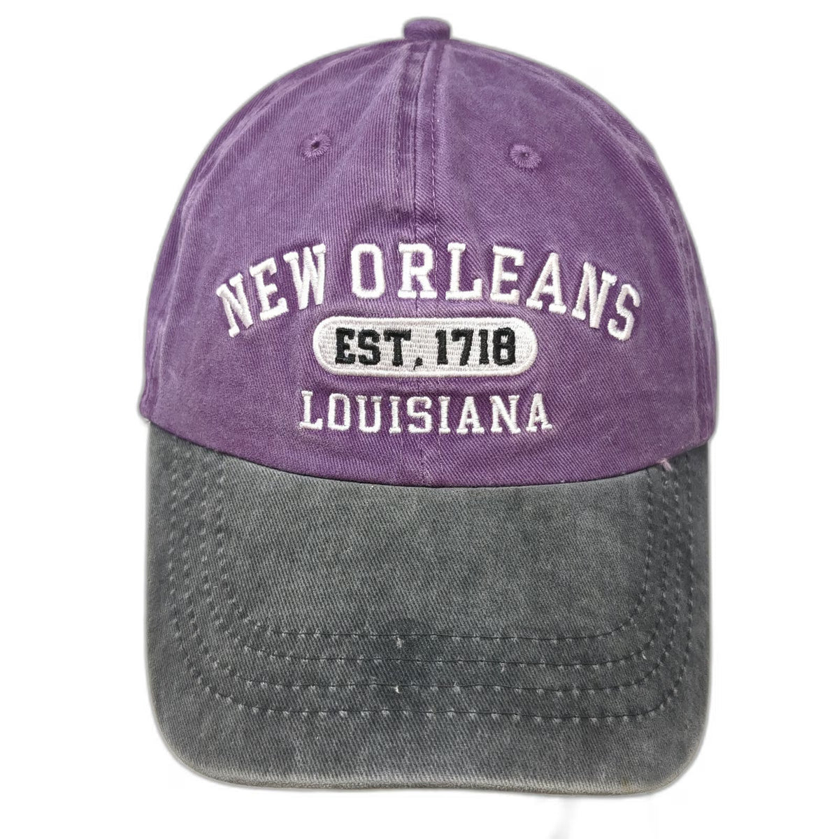 Crazy Apparel Baseball Cap Purple One Size New Orleans Louisiana Est 1718 Hat