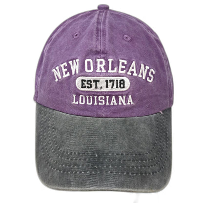 Crazy Apparel Baseball Cap Purple One Size New Orleans Louisiana Est 1718 Hat