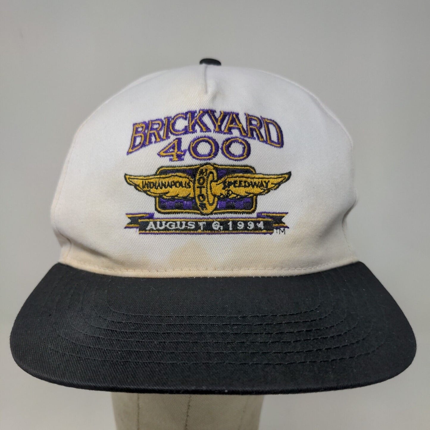 SS Sport Service Men's Snapback Hat White Black OSFA Brickyard 400 Vintage 1994