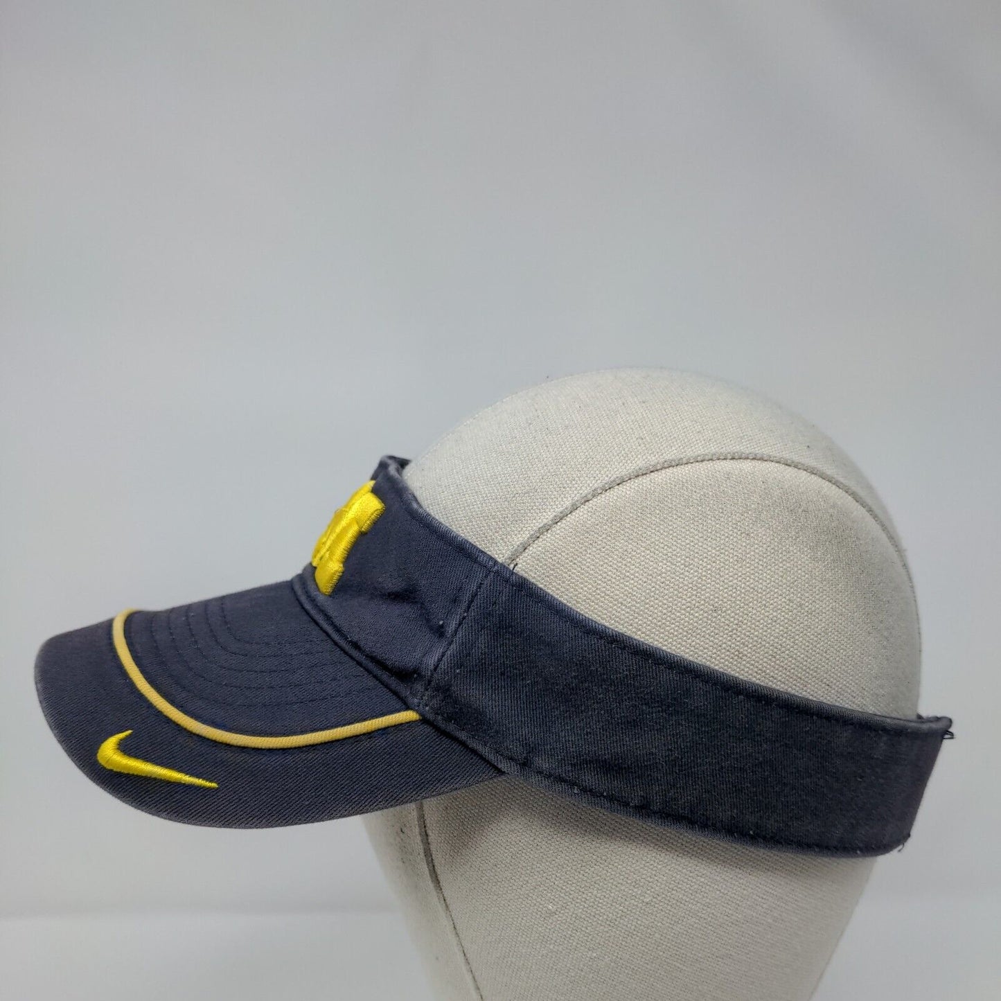 Michigan Wolverines Strapback Sun Visor Hat Blue OSFA Nike Team NCAA