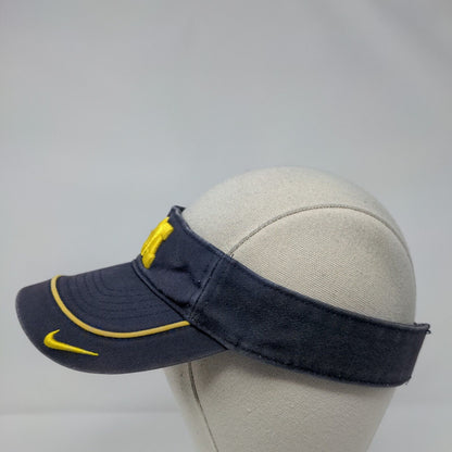 Michigan Wolverines Strapback Sun Visor Hat Blue OSFA Nike Team NCAA