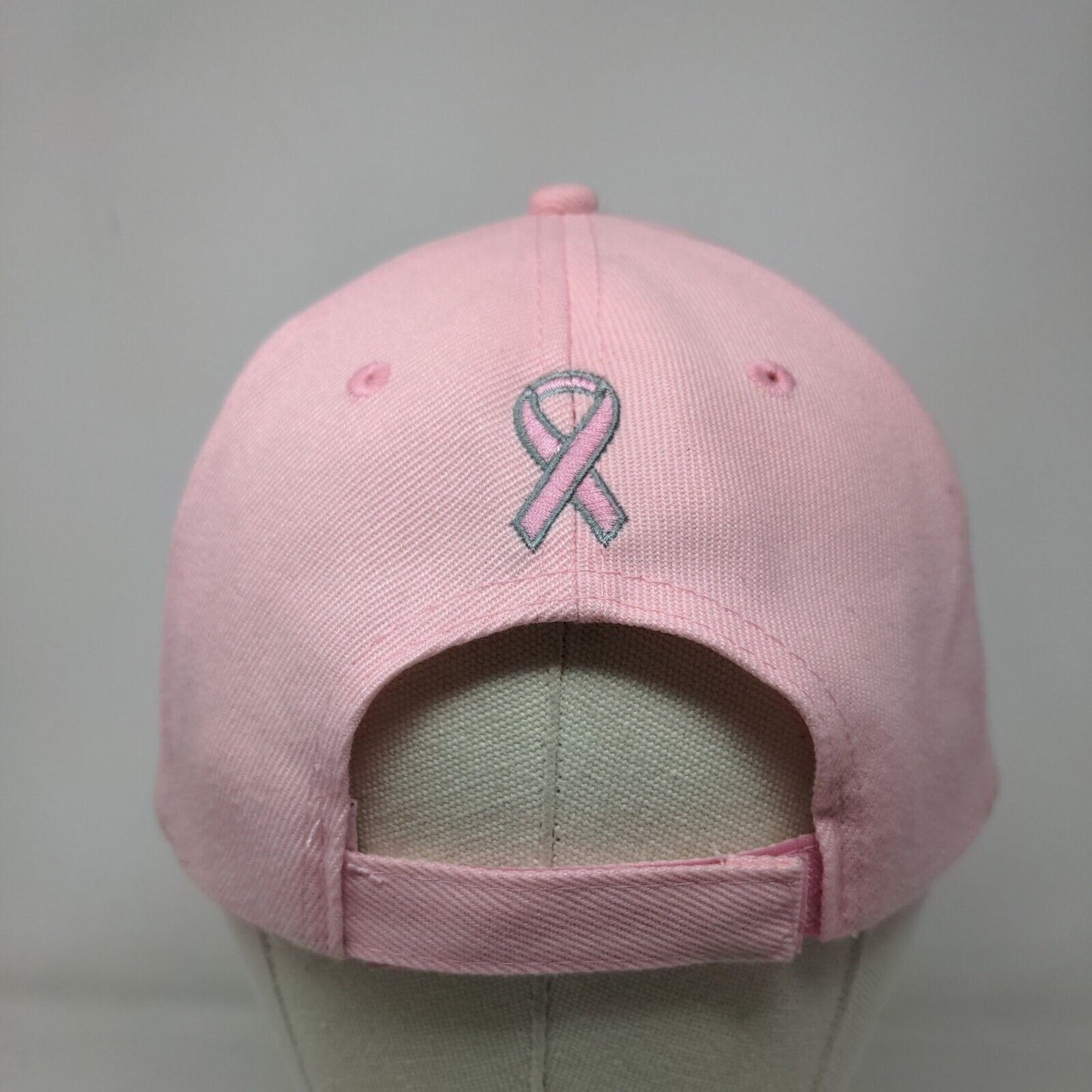 Unbranded Women's Strapback Hat Pink OSFM Embroidered Breast Cancer Awareness