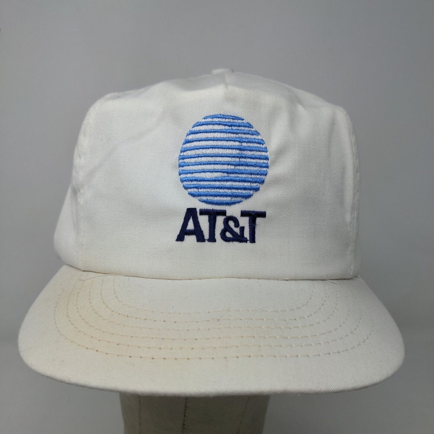 University Square Men's Snapback Trucker Hat White OSFA Vintage AT&T Made USA