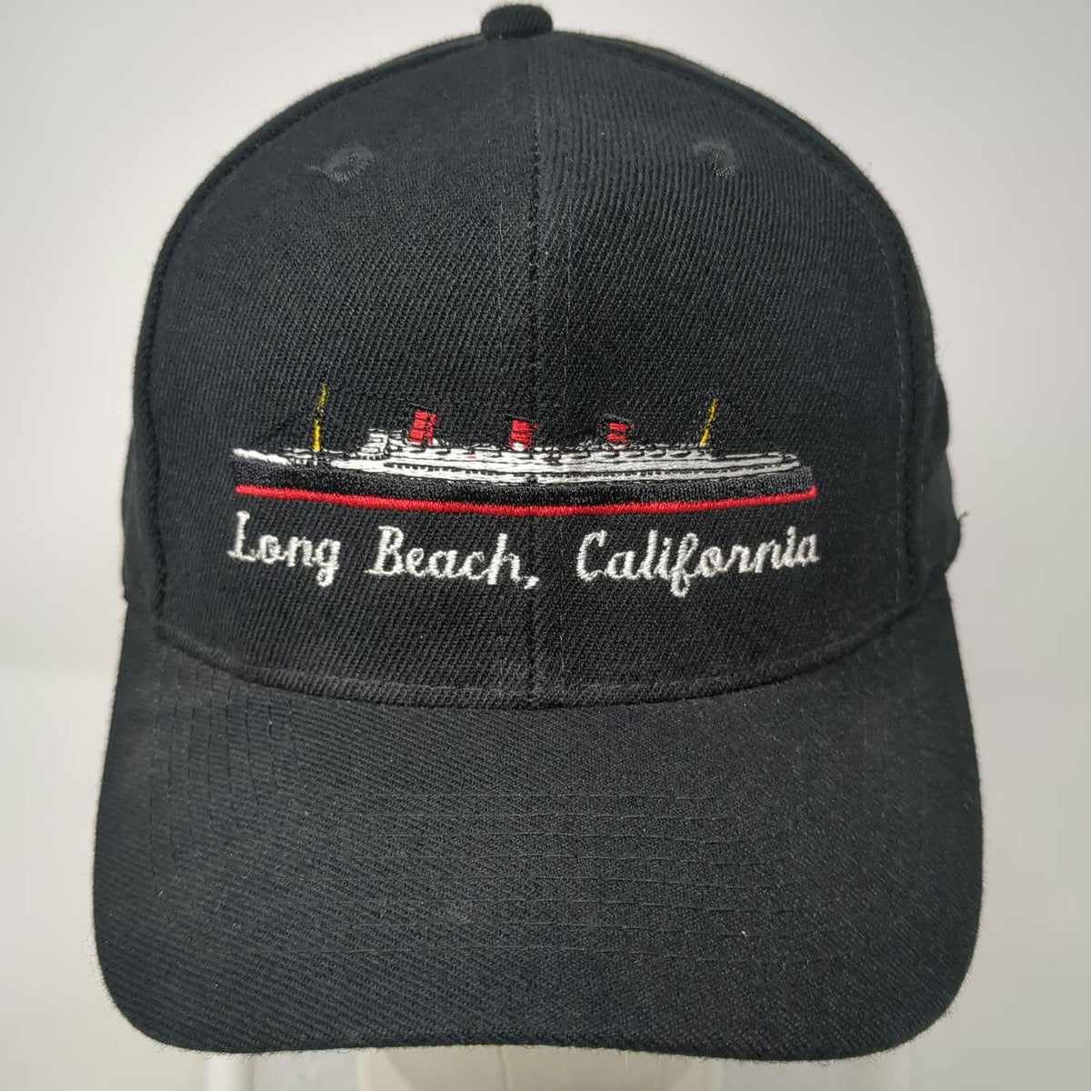 Otto Cap Snapback Black One Size Long Beach California Queen Mary Ship Hat Green