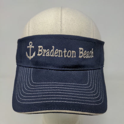 Shade Shack Men's Strapback Sun Visor Cap Hat Blue Embroidered Bradenton Beach