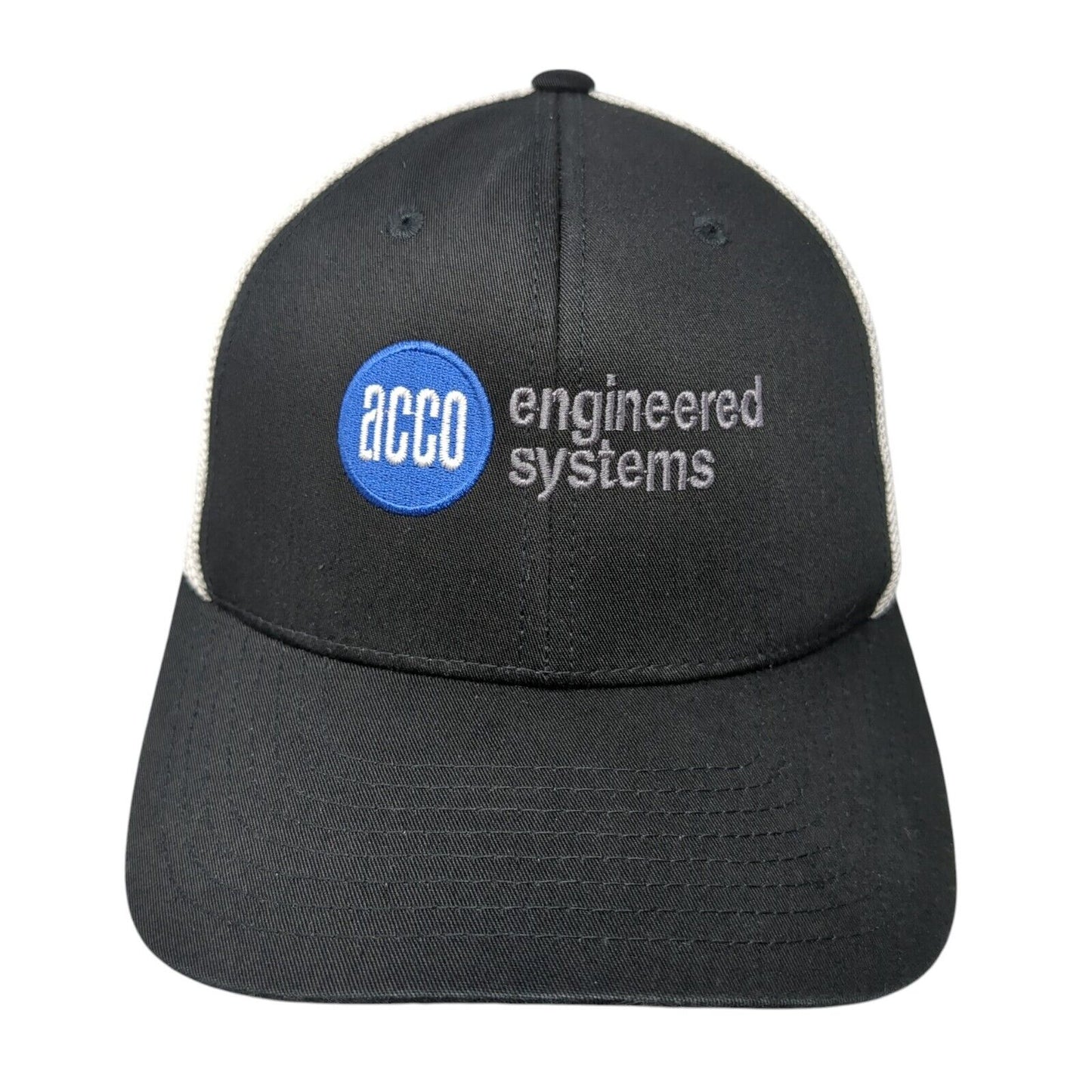 ACCO Engineered Systems Fitted Mesh Back Trucker Hat Black S/M Flexfit