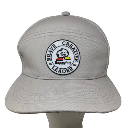 Happy Feet Men's Snapback Mesh Back Hat Tan 3D Brave Creative Leader Logo