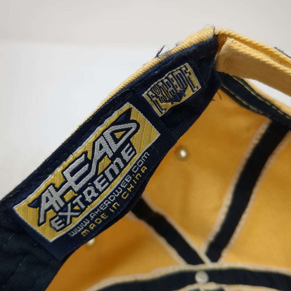 Ahead Baseball Cap Blue Yellow XL Ropes Baseball Hat Contrast Stitching